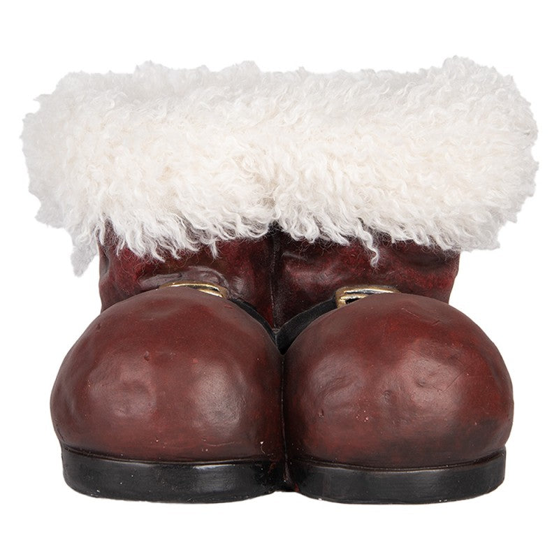Clayre & Eef Blumentopf Weihnachtsmann Stiefel 26x26x20 cm Rot Weiß – Keramik (6MG0144)