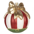 Weihnachtsbaumständer Christbaumkugel mit Goldschleife Rot Weiß 40x40x48 cm von Clayre & Eef (6MG0172)