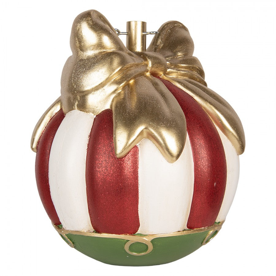 Weihnachtsbaumständer Christbaumkugel mit Goldschleife Rot Weiß 40x40x48 cm von Clayre & Eef (6MG0172)