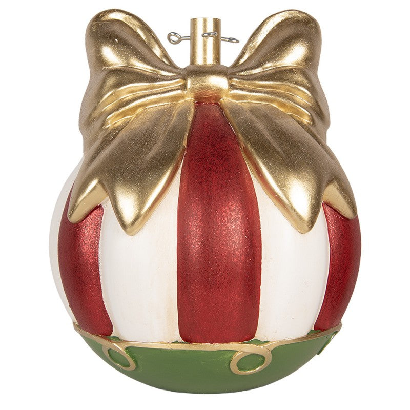 Weihnachtsbaumständer Christbaumkugel mit Goldschleife Rot Weiß 40x40x48 cm von Clayre & Eef (6MG0172)