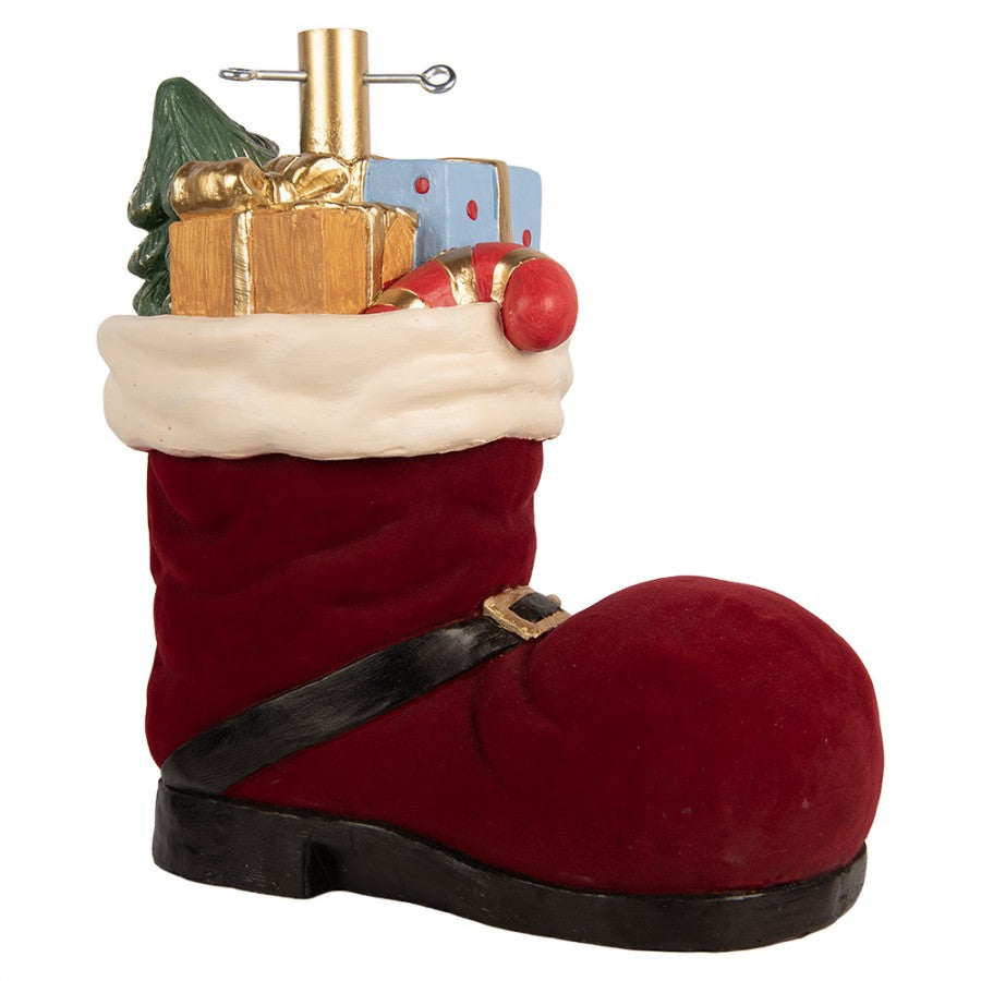 Weihnachtsbaumständer Nikolausstiefel mit Geschenken Rot Schwarz 39x21x45 cm von Clayre & Eef (6MG0174)