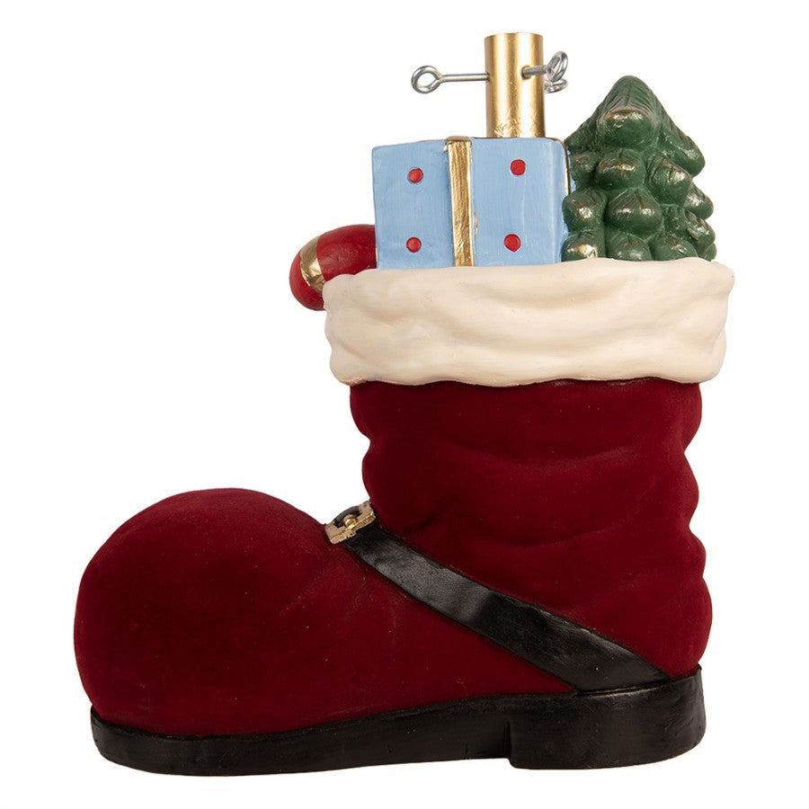 Weihnachtsbaumständer Nikolausstiefel mit Geschenken Rot Schwarz 39x21x45 cm von Clayre & Eef (6MG0174)