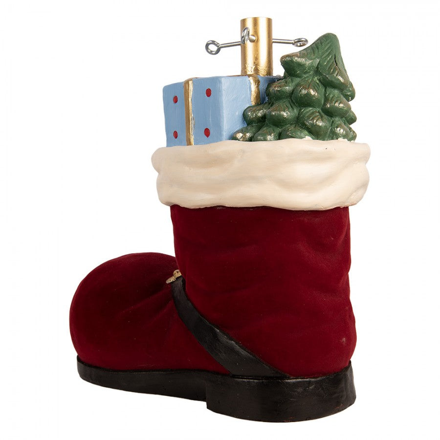 Weihnachtsbaumständer Nikolausstiefel mit Geschenken Rot Schwarz 39x21x45 cm von Clayre & Eef (6MG0174)