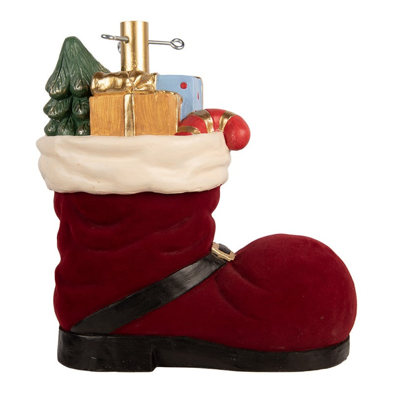 Weihnachtsbaumständer Nikolausstiefel mit Geschenken Rot Schwarz 39x21x45 cm von Clayre & Eef (6MG0174)