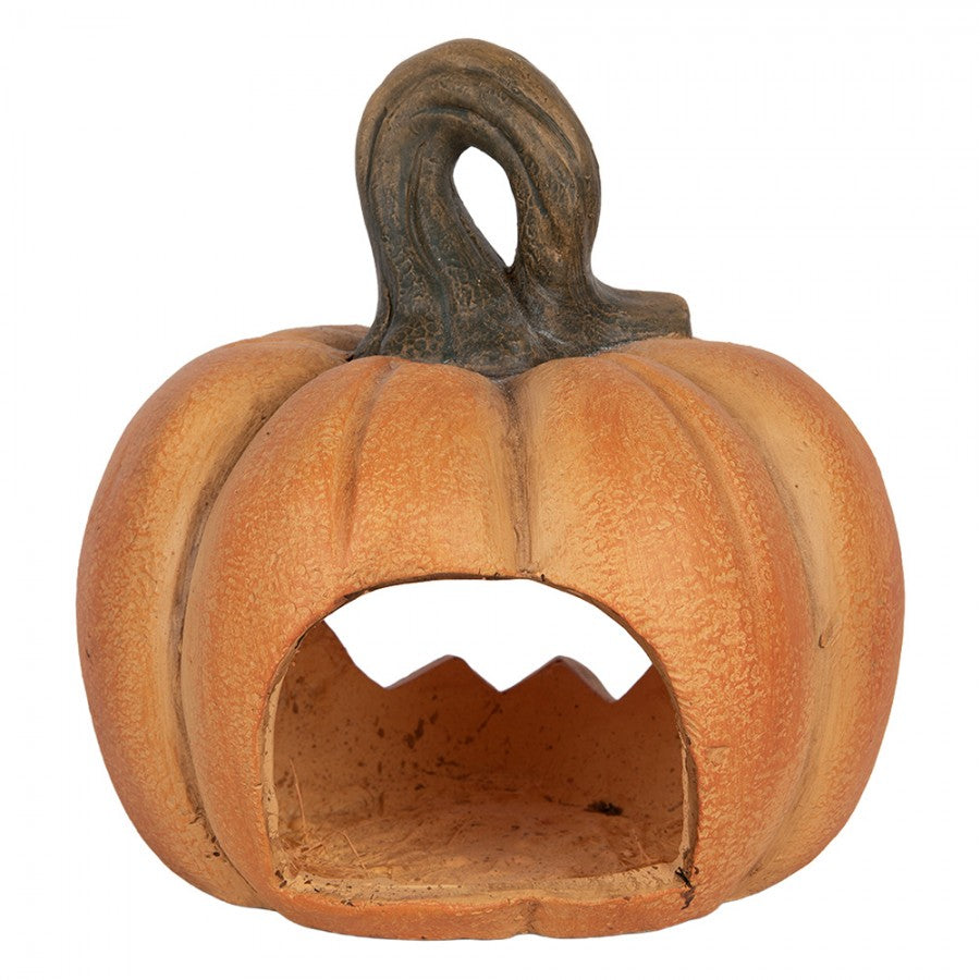 Halloween Deko-Kürbis Windlicht Orange Magnesia 25x24x25 cm von Clayre & Eef (6MG0178)