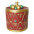Weihnachtsbaumständer Trommel mit Kugelkranz & Sternen Rot Gold Grün Ø 37x41 cm von Clayre & Eef (6MG0204)