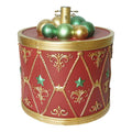 Weihnachtsbaumständer Trommel mit Kugelkranz & Sternen Rot Gold Grün Ø 35x36 cm von Clayre & Eef (6MG0206)