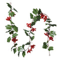 Clayre & Eef Künstliche Blättergirlande mit Beeren Herbst-Winter-Deko 180 cm – Dichte Festranke (6PL0282)