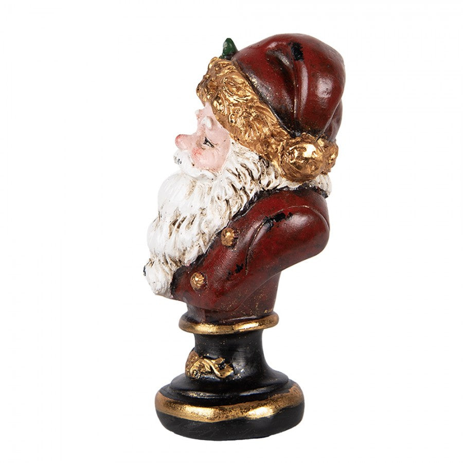 Clayre & Eef Dekobüste „Weihnachtsmann Nostalgie Grand“ aus Polyresin in Rot-Weiß, 9x8x15 cm (6PR1107)