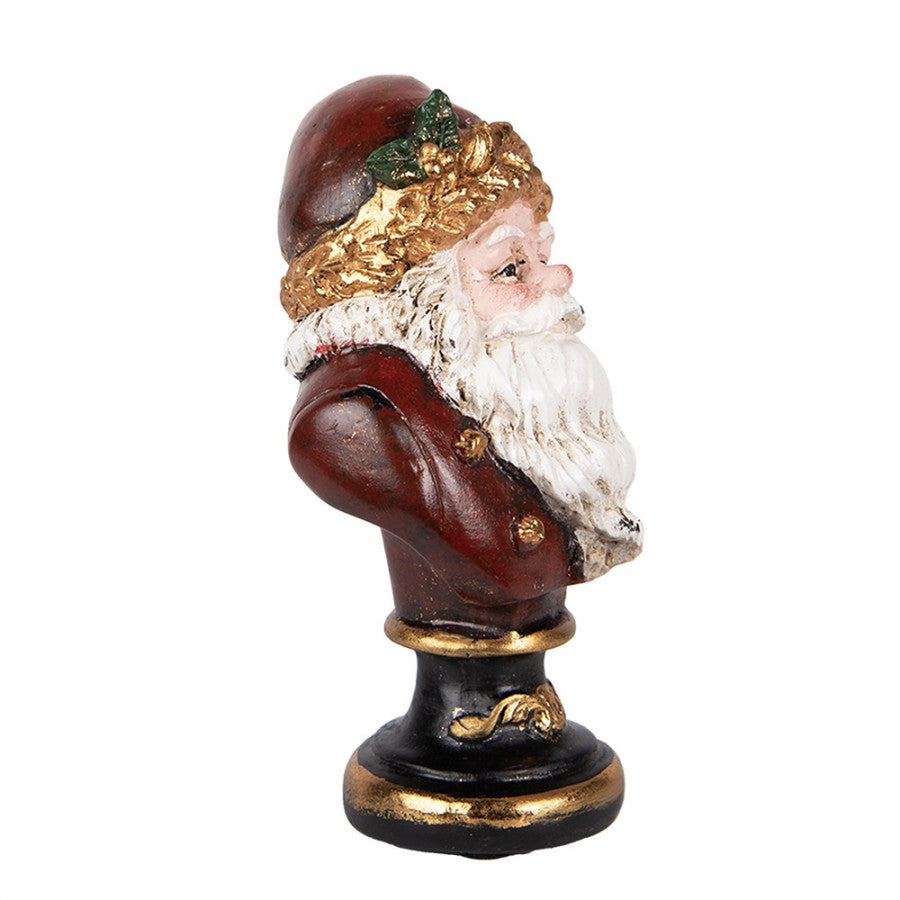 Clayre & Eef Dekobüste „Weihnachtsmann Nostalgie Grand“ aus Polyresin in Rot-Weiß, 9x8x15 cm (6PR1107)