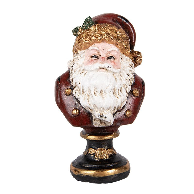 Clayre & Eef Dekobüste „Weihnachtsmann Nostalgie Grand“ aus Polyresin in Rot-Weiß, 9x8x15 cm (6PR1107)