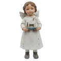 Polyresin-Dekorationsfigur Engelmädchen mit Rollpferd Weiß 6x5x14 cm von Clayre & Eef (6PR1133)