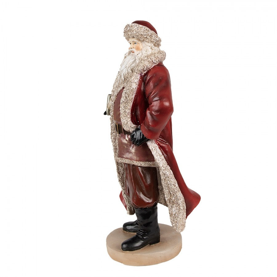 Clayre & Eef Dekofigur „Weihnachtsmann elegant“ aus Polyresin, 18x14x33 cm (6PR3951)