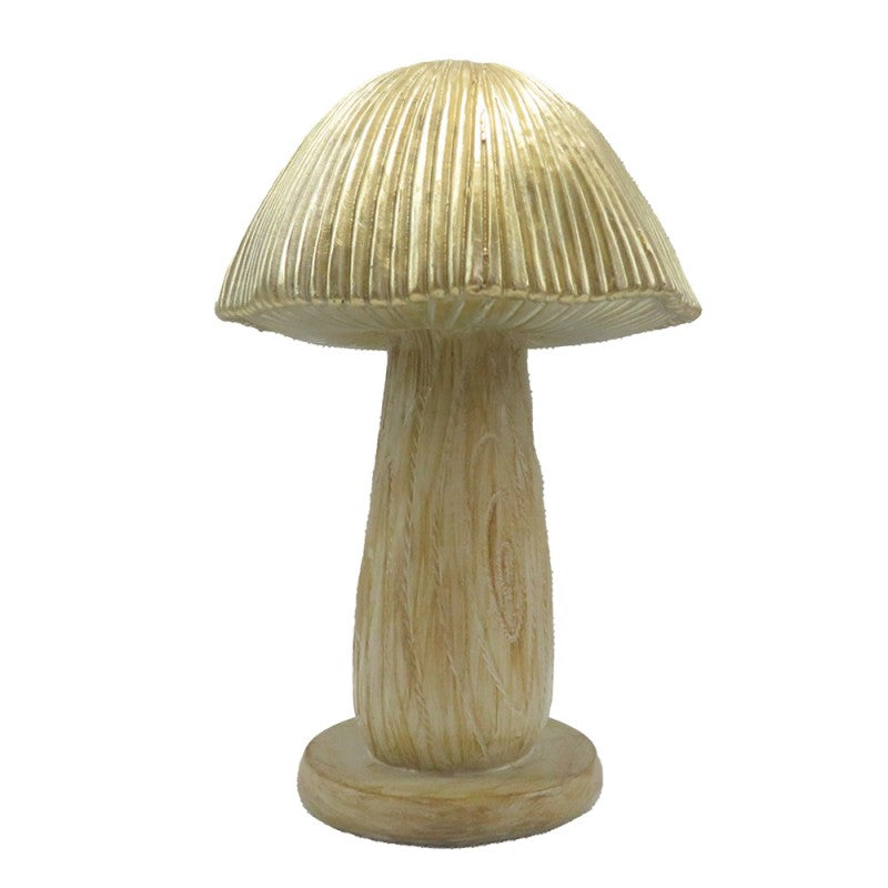 Dekofigur Glockenpilz gerillt Antikgold-Braun Ø 13x20 cm Polyresin von Clayre & Eef (6PR4156)