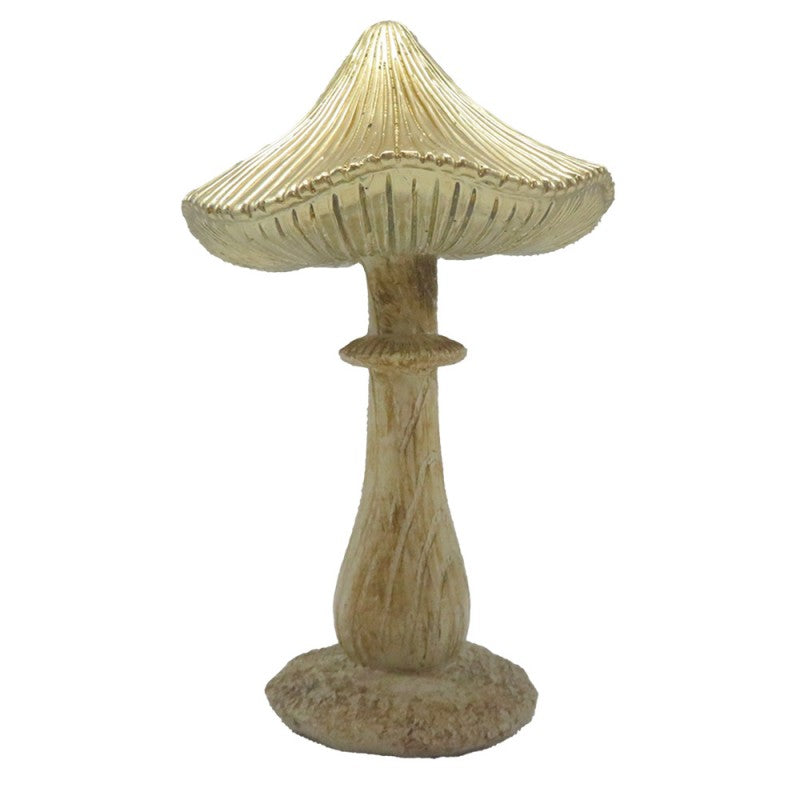 Dekofigur Schirmpilz gerillt mit Manschette Antikgold-Braun 11x9x15 cm Polyresin von Clayre & Eef (6PR4157)