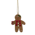 Weihnachtsanhänger Pfefferkuchenmann mit Schal Christbaumschmuck Polyresin Braun Rot 5x1x7 cm von Clayre & Eef (6PR4197)