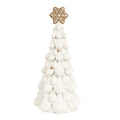 Deko-Weihnachtsbaum Zuckerbäcker mit Perlen & Stern Weiß Gold Ø 13x26 cm von Clayre & Eef (6PR4246)