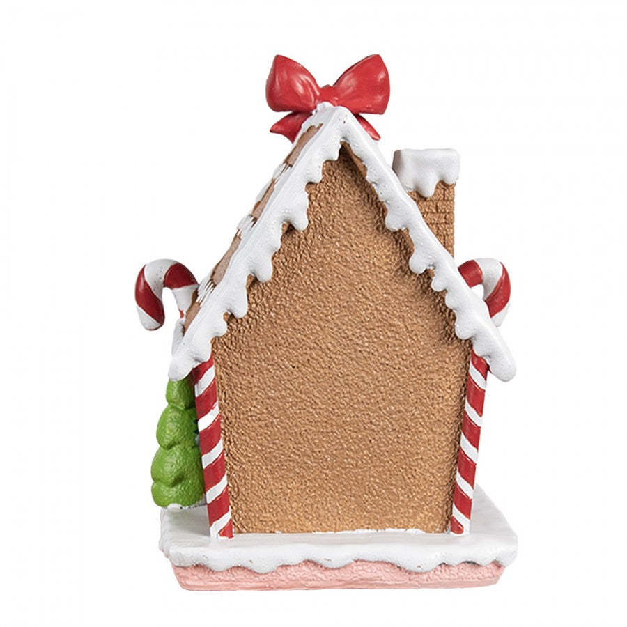 Weihnachtssocken Halter Lebkuchenhaus Kaminhaken Polyresin Braun Rot 13x11x18 cm von Clayre & Eef (6PR4258)