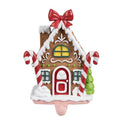 Weihnachtssocken Halter Lebkuchenhaus Kaminhaken Polyresin Braun Rot 13x11x18 cm von Clayre & Eef (6PR4258)