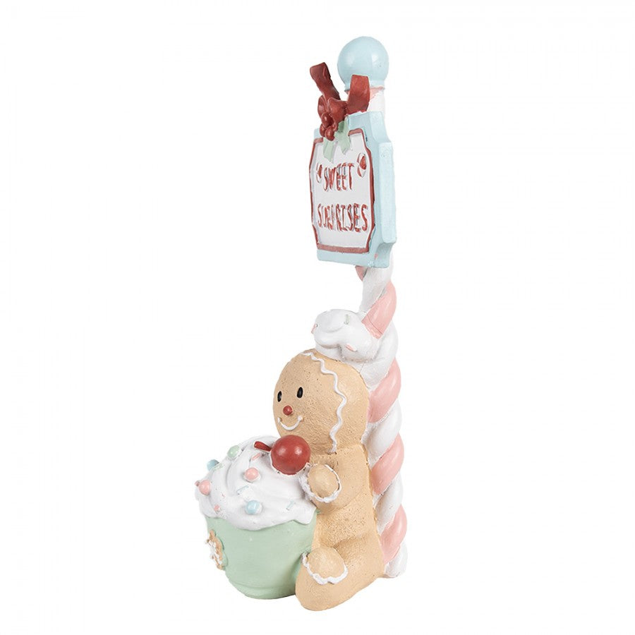 Weihnachtsfigur Pfefferkuchenmann Tasse Sweet Surprises Polyresin Pastell 13x10x25 cm von Clayre & Eef (6PR4269)