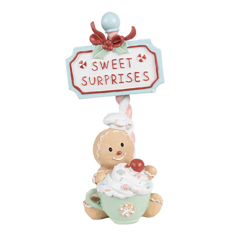 Weihnachtsfigur Pfefferkuchenmann Tasse Sweet Surprises Polyresin Pastell 13x10x25 cm von Clayre & Eef (6PR4269)