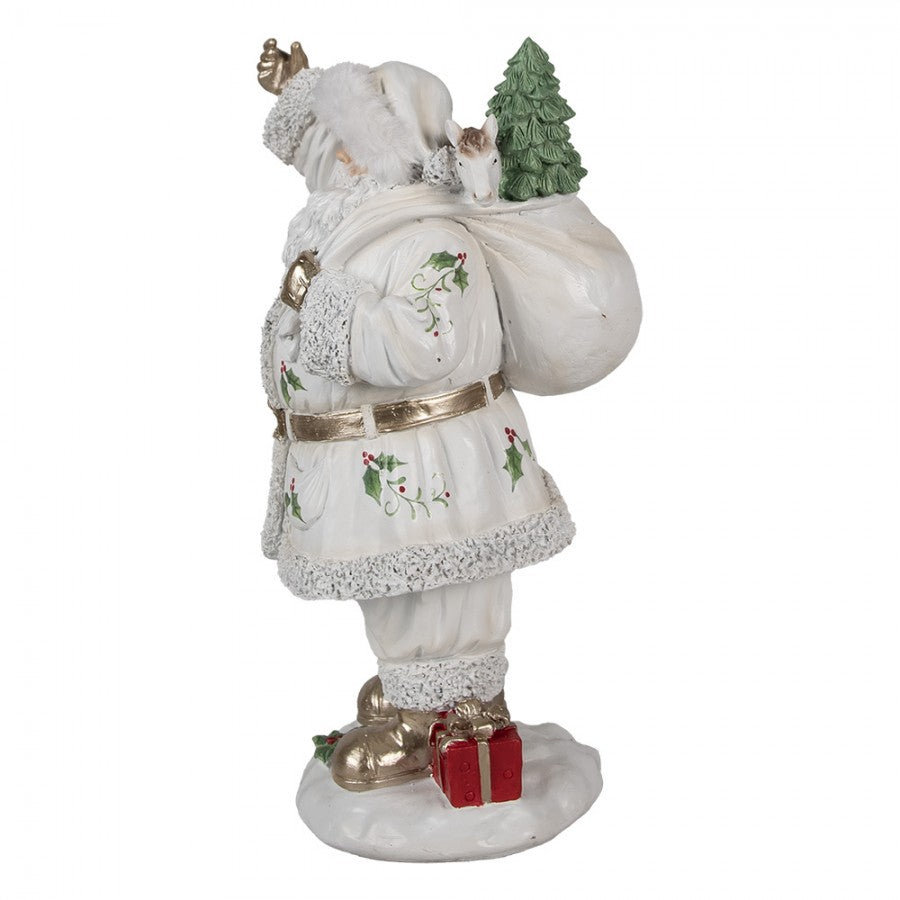 Clayre & Eef Dekofigur „Weihnachtsmann mit Gaben“ aus Polyresin, 14x16x31 cm (6PR4296)