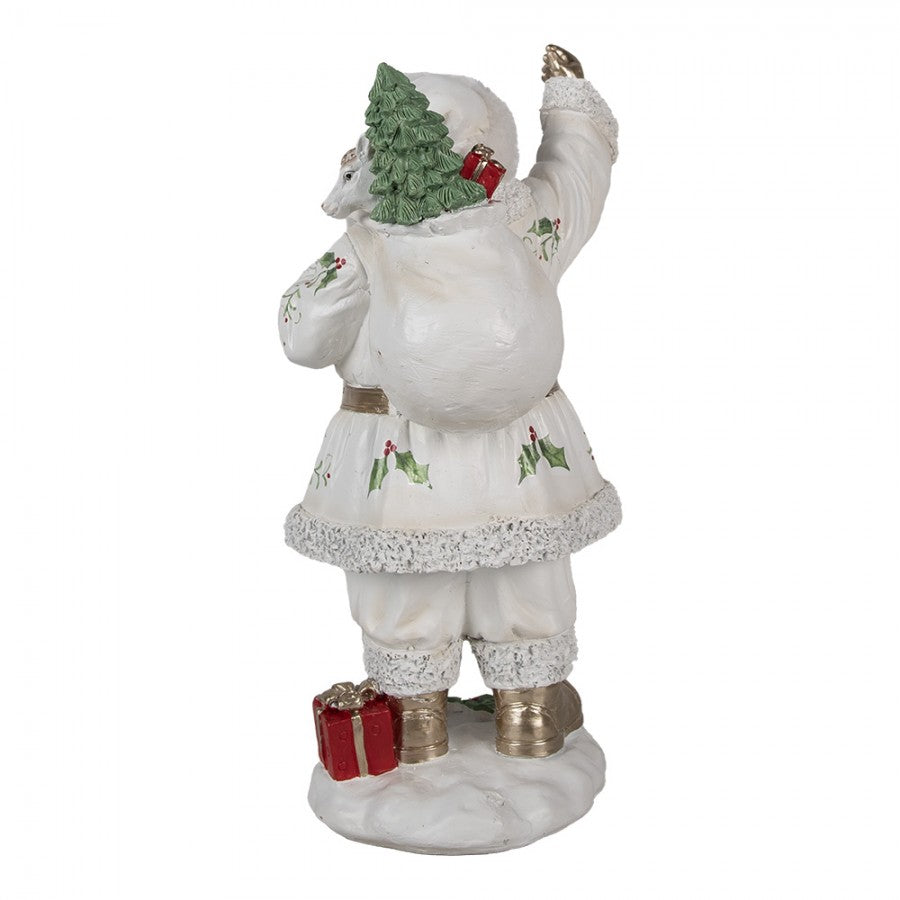 Clayre & Eef Dekofigur „Weihnachtsmann mit Gaben“ aus Polyresin, 14x16x31 cm (6PR4296)