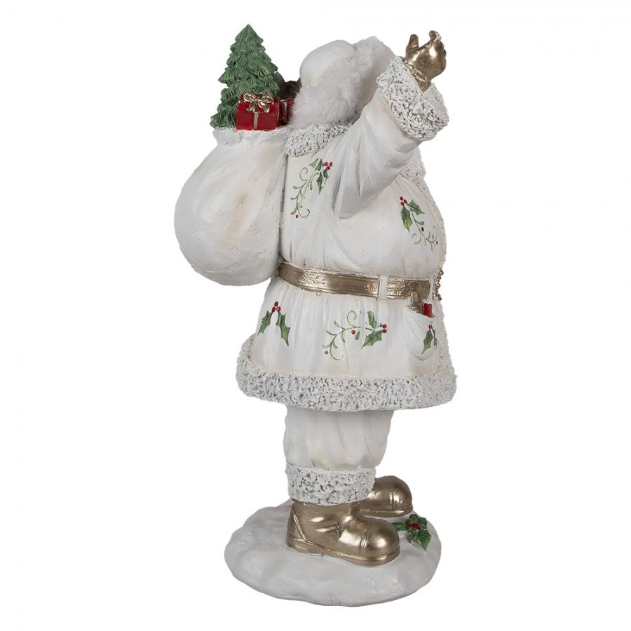 Clayre & Eef Dekofigur „Weihnachtsmann mit Gaben“ aus Polyresin, 14x16x31 cm (6PR4296)