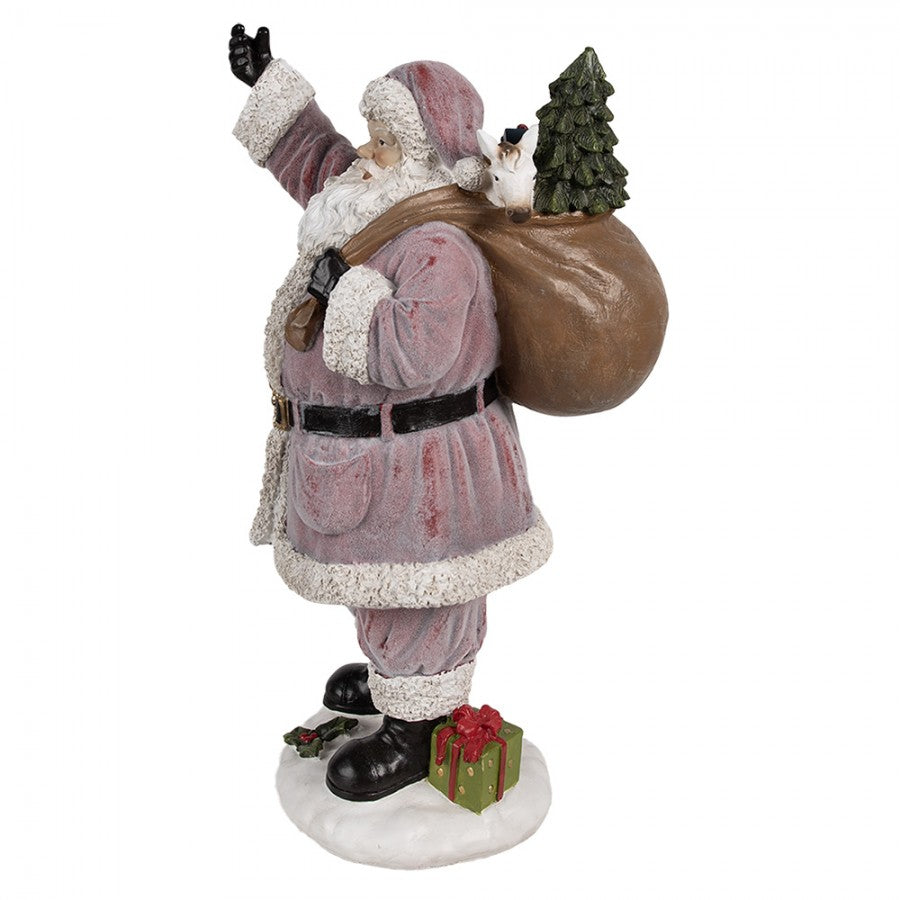 Clayre & Eef Dekofigur „Weihnachtsmann Palast-Skulptur“ aus Polyresin, 24x19x43 cm (6PR4299)