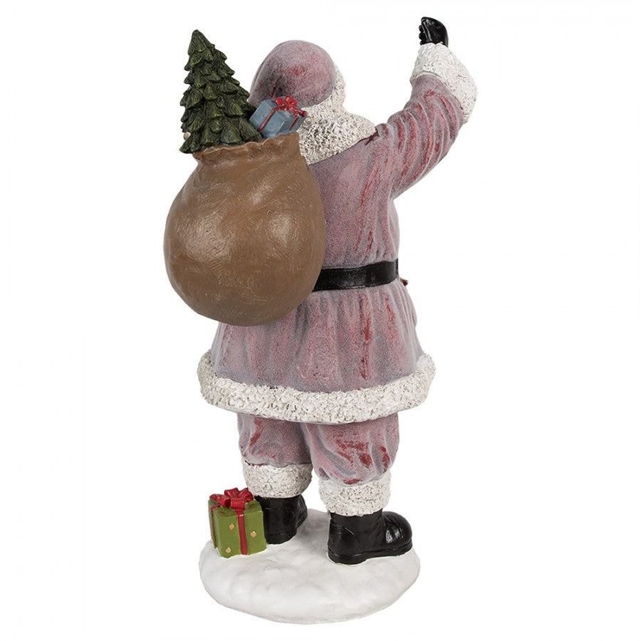 Clayre & Eef Dekofigur „Weihnachtsmann Palast-Skulptur“ aus Polyresin, 24x19x43 cm (6PR4299)