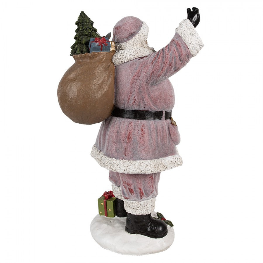 Clayre & Eef Dekofigur „Weihnachtsmann Palast-Skulptur“ aus Polyresin, 24x19x43 cm (6PR4299)