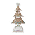 Deko-Weihnachtsbaum Zuckerbäcker Rokoko mit Sockel Braun Pastell 12x12x25 cm von Clayre & Eef (6PR4320)