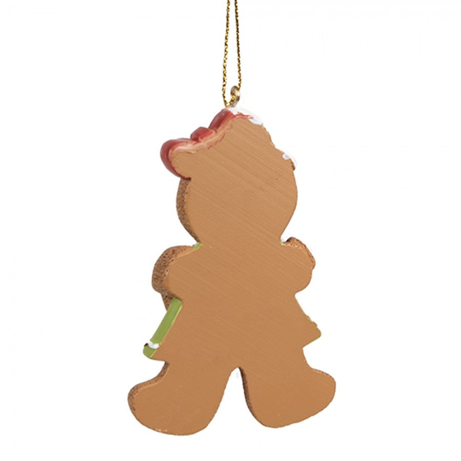 Weihnachtsanhänger Pfefferkuchenmädchen mit Herz Christbaumschmuck Polyresin Bunt 5x1x8 cm von Clayre & Eef (6PR4331)