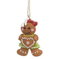 Weihnachtsanhänger Pfefferkuchenmädchen mit Herz Christbaumschmuck Polyresin Bunt 5x1x8 cm von Clayre & Eef (6PR4331)