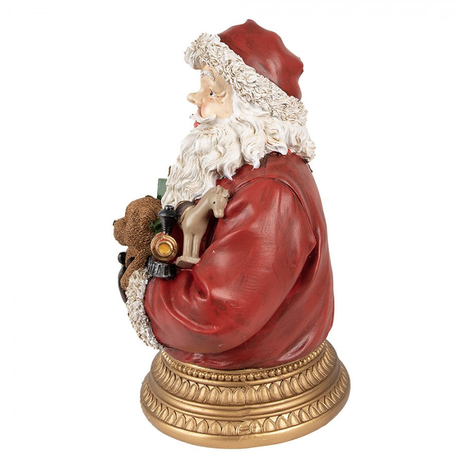 Clayre & Eef Dekofigur „Weihnachtsmann Büste“ aus Polyresin, 22x18x29 cm (6PR4908)