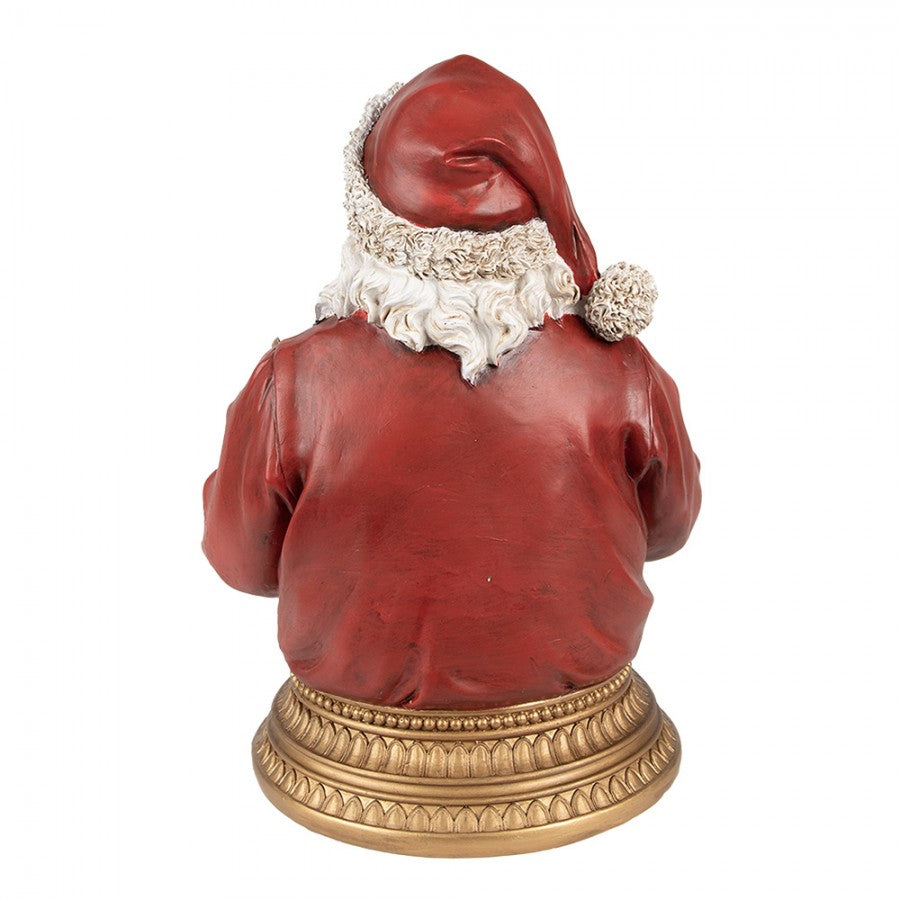 Clayre & Eef Dekofigur „Weihnachtsmann Büste“ aus Polyresin, 22x18x29 cm (6PR4908)