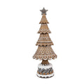 Deko-Weihnachtsbaum Lebkuchen Pagode mit Stern Braun Weiß Ø 16x42 cm von Clayre & Eef (6PR4977GG)