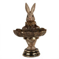 Clayre & Eef Dekoschale „Hase mit Blatt“ aus Polyresin in Braun, 11x9x15 cm (6PR5014)