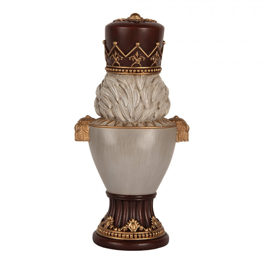 Weihnachtsfigur Nussknacker-Königsbüste Braun-Beige-Gold Polyresin 16x10x30 cm von Clayre & Eef (6PR5365)