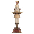 Nostalgische Weihnachtsfigur Barocker Nussknacker-Butler mit Tablett Grau-Gold Polyresin 18x20x61 cm von Clayre & Eef (6PR5388)