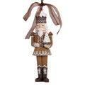 Weihnachtsanhänger Lebkuchen-Nussknacker Braun-Weiß Polyresin 4x2x13 cm von Clayre & Eef (6PR5390)