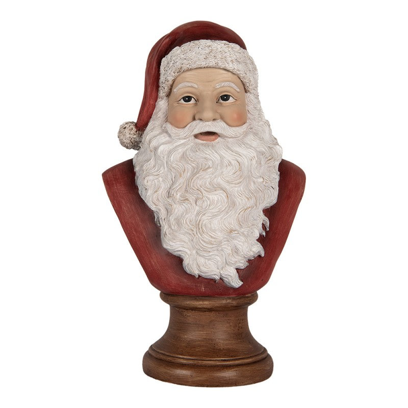 Clayre & Eef Dekobüste „Weihnachtsmann XXL Monumental Büste“ aus Polyresin, 18x12x30 cm (6PR5398)