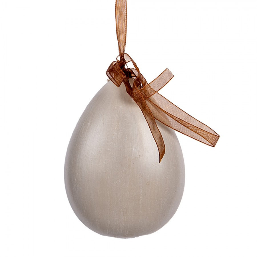 Weihnachtsanhänger Heilige Familie Krippe Ei Stern Beige Weinrot 8x4x11 cm von Clayre & Eef (6PR5402)