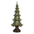 Deko-Weihnachtsbaum Barock mit Lilie & Zierfuß Grün Gold Ø 18x41 cm von Clayre & Eef (6PR5403)