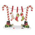 Weihnachtsdekorationsfigur Zuckerstangen Wäscheleine Strümpfe 32x10x25 cm von Clayre & Eef (6PR5410)