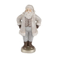 Clayre & Eef Dekofigur „Weihnachtsmann Scandi“ aus Polyresin in Grau-Weiß, 8x6x15 cm (6PR5520)
