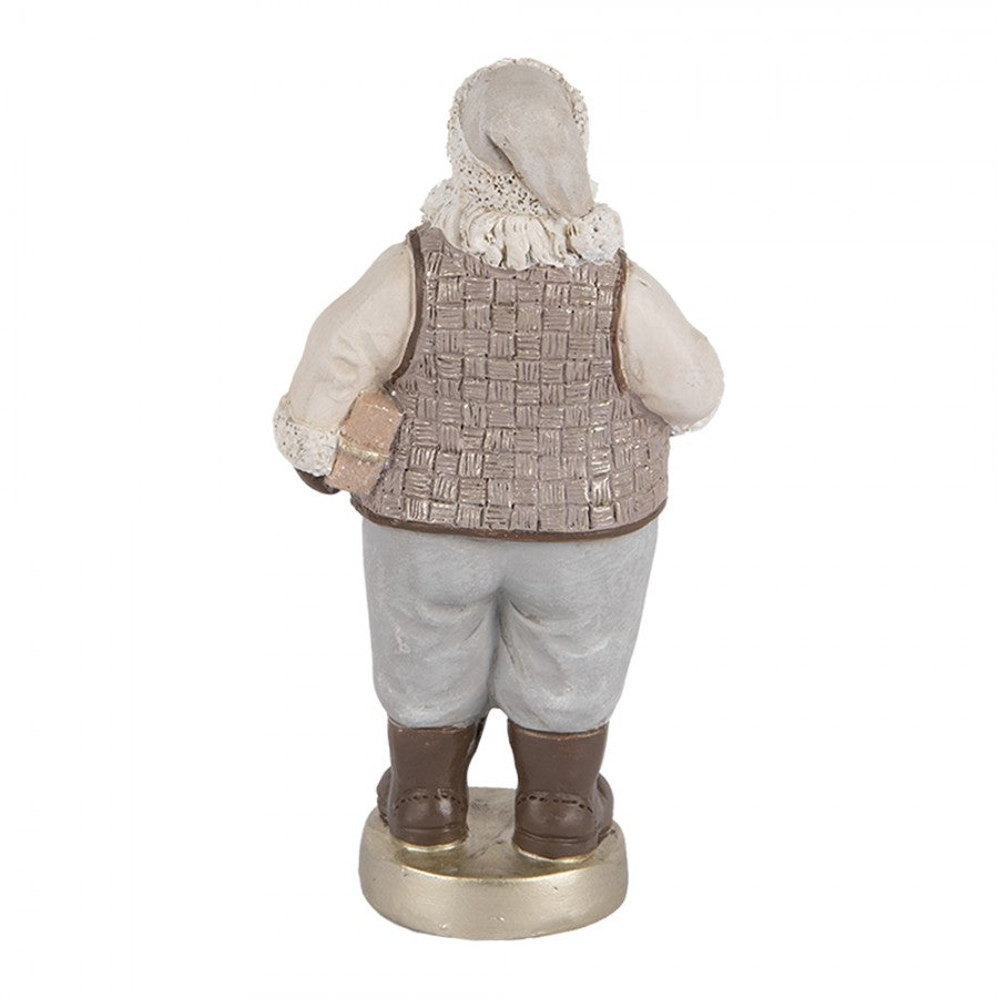 Clayre & Eef Dekofigur „Weihnachtsmann“ aus Polyresin in Beige, 8x6x15 cm (6PR5521)