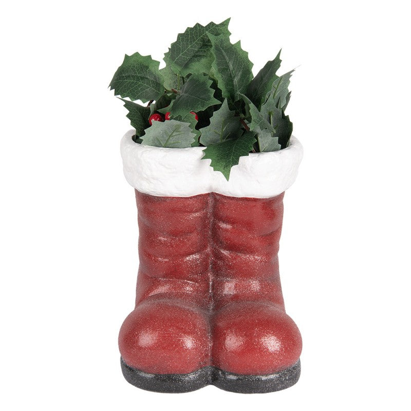 Clayre & Eef Dekofigur „Nikolausstiefel Massiv“ aus Polyresin in Rot, 22x22x23 cm (6PR5525)