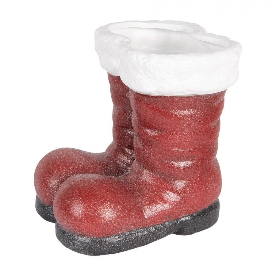 Clayre & Eef Dekofigur „Nikolausstiefel Massiv“ aus Polyresin in Rot, 22x22x23 cm (6PR5525)