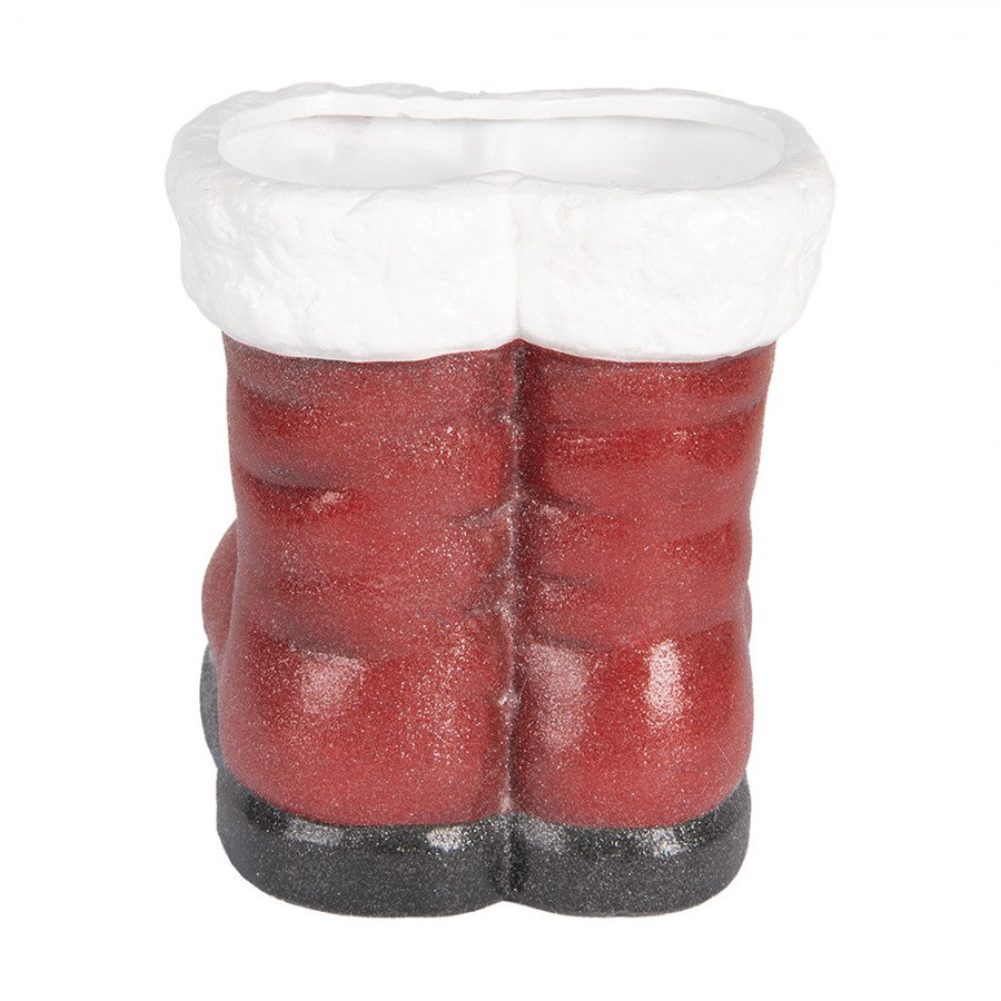 Clayre & Eef Dekofigur „Nikolausstiefel Massiv“ aus Polyresin in Rot, 22x22x23 cm (6PR5525)